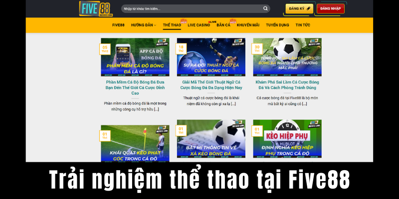 cá cược thể thao FIVE88 | kèo bóng đá FIVE88 | giao diện cược live FIVE88